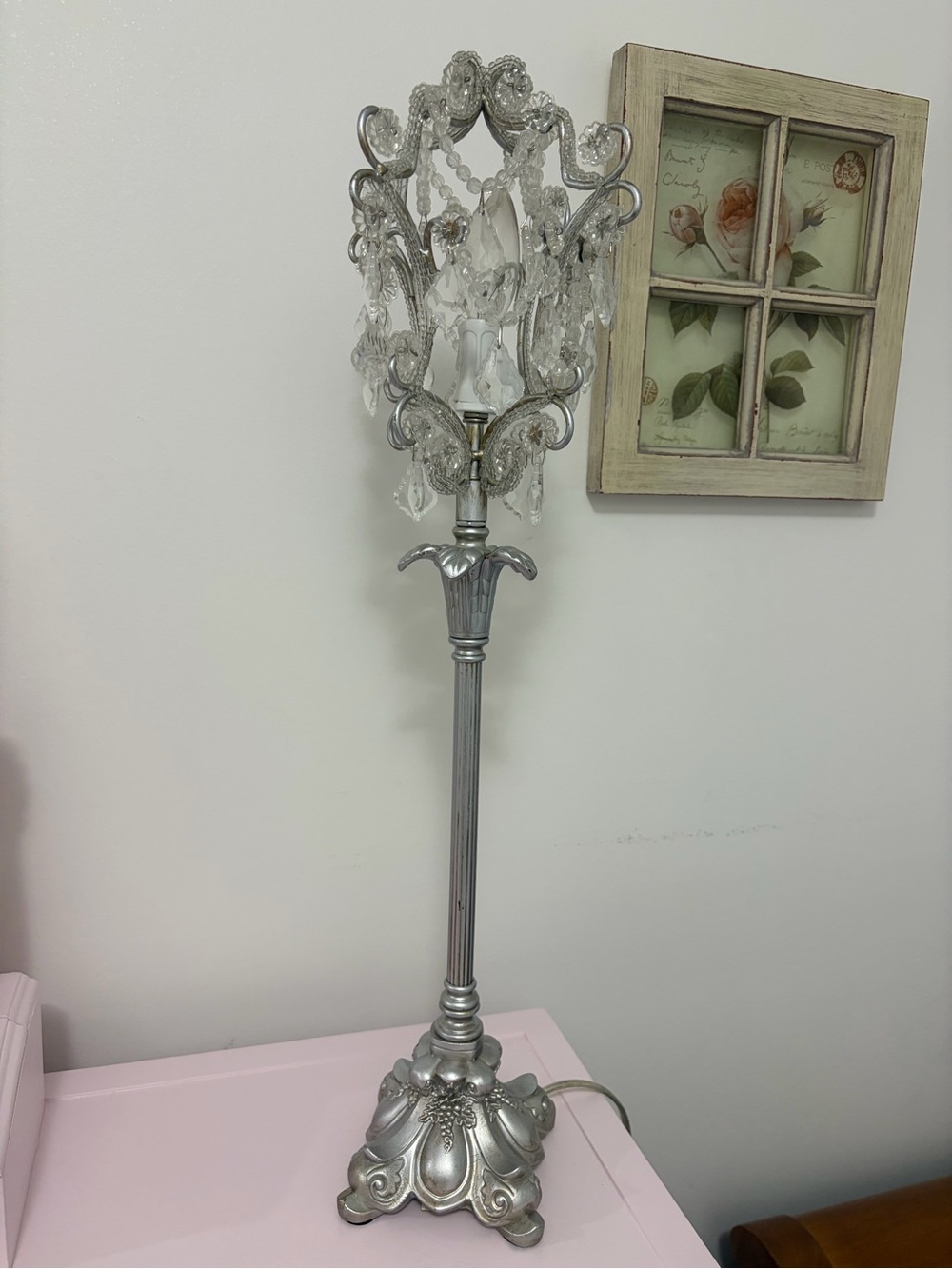 Silver Chandelier Table Lamp
